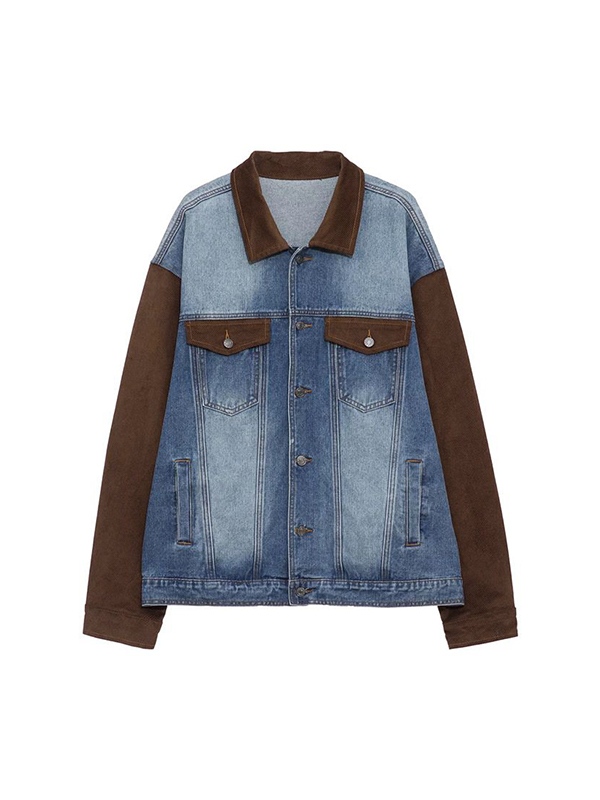 Herren Vintage Denim Splice Jacke-1