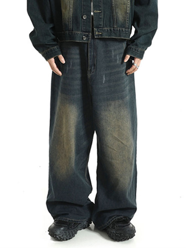 Lose Jeans für Herren in Vintage-Waschung im Distressed-Look-3