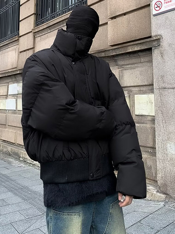 Herren-Jacke mit Reißverschluss und festem Kragen-1