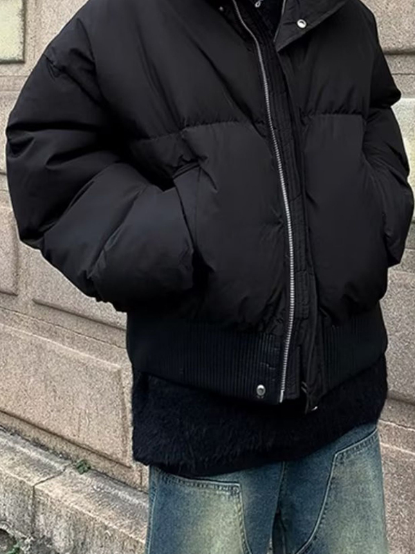 Herren-Jacke mit Reißverschluss und festem Kragen-2