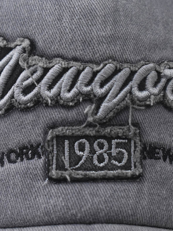 Verwaschene Baseballkappe mit Buchstabenstickerei im Distressed-Look-2