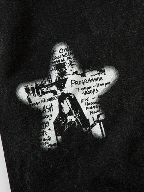 Herren-Weste mit Hip-Pop-Print, zerrissen und Halskette-2