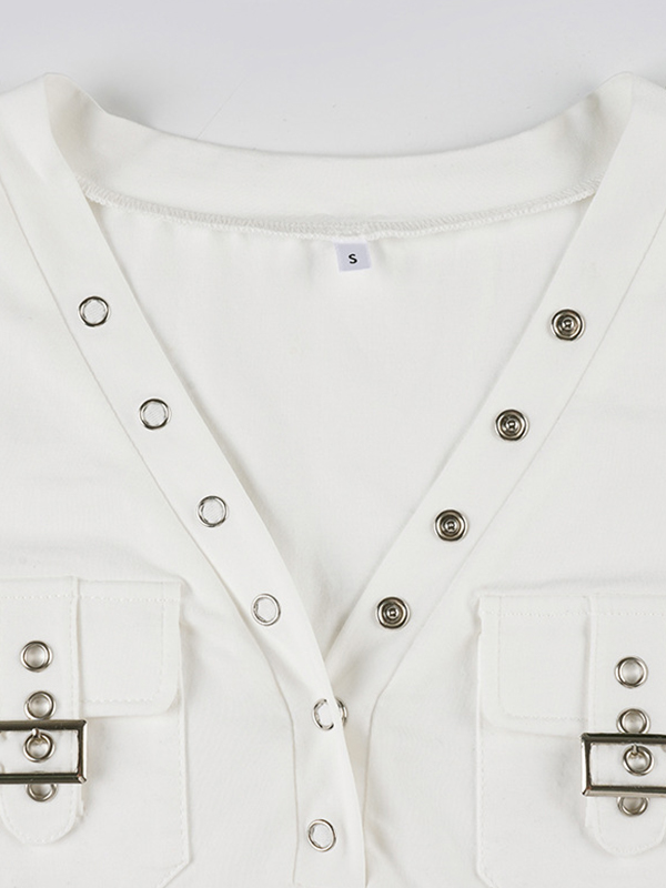 Streetwear Pocket T-Shirt Kurzarm-3