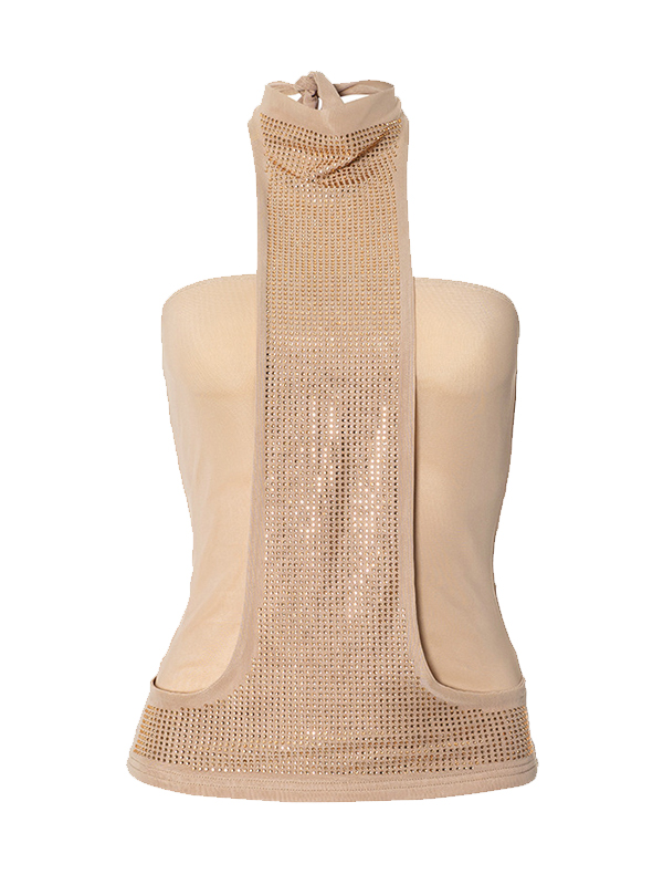 Paillettenschal Hot Girl Strass Cami Top-3
