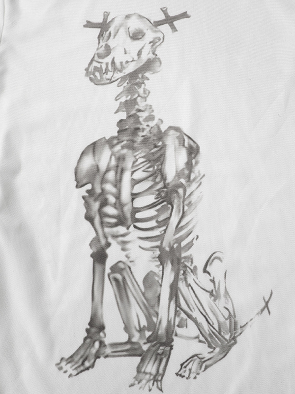 Langarmshirt mit Mesh-Einsätzen und Totenkopf-Print-2