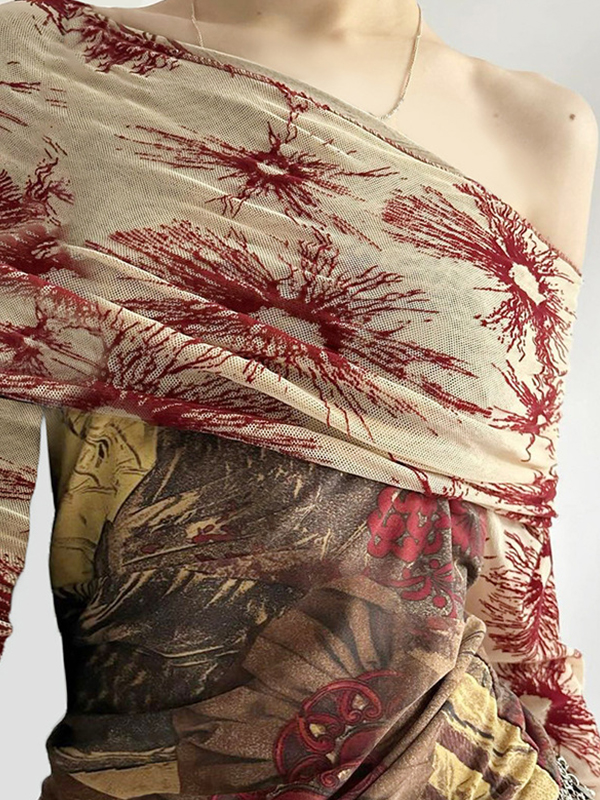 Kreativ bedrucktes Langarmshirt-1