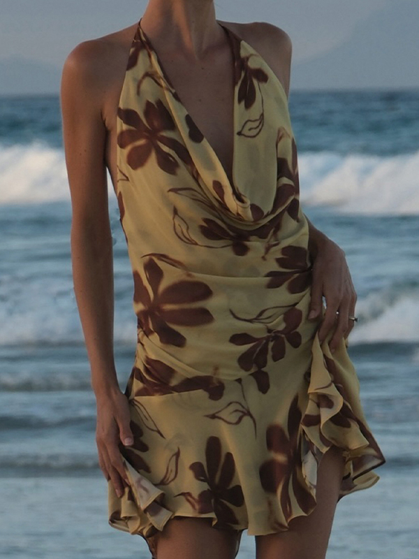 Mini-Wickelkleid mit Blumenmuster-1