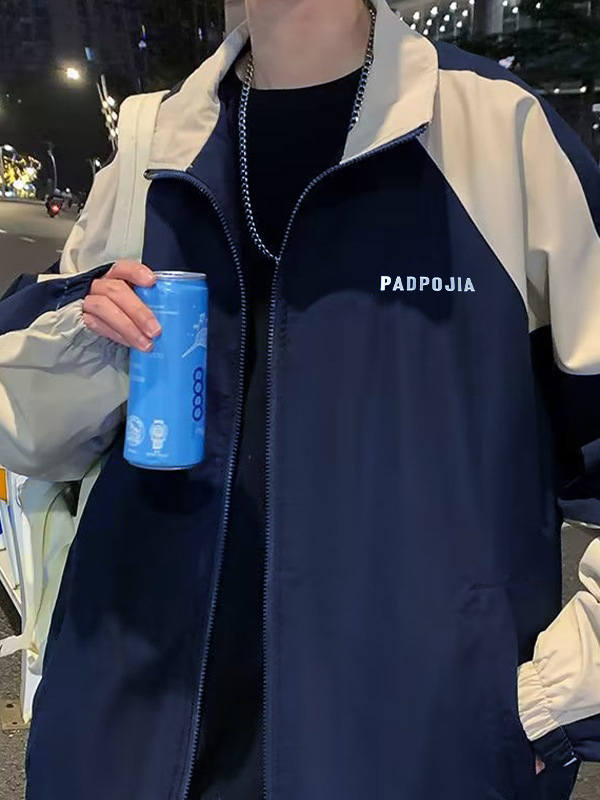 Herren Kontrastjacke mit Reißverschluss-2