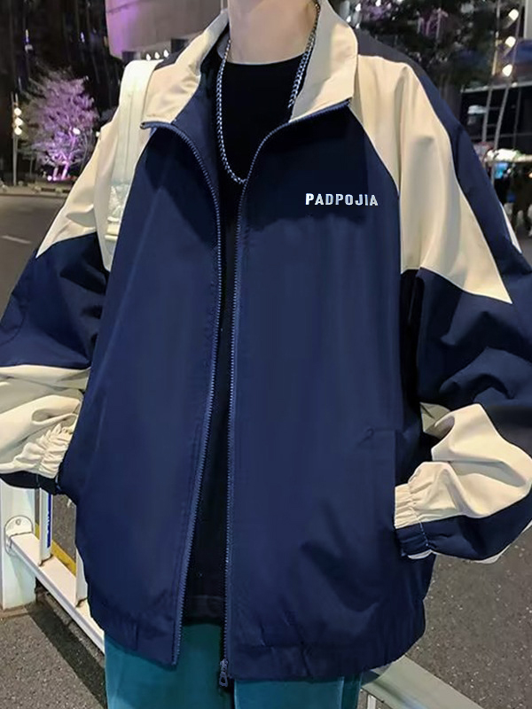 Herren Kontrastjacke mit Reißverschluss-1