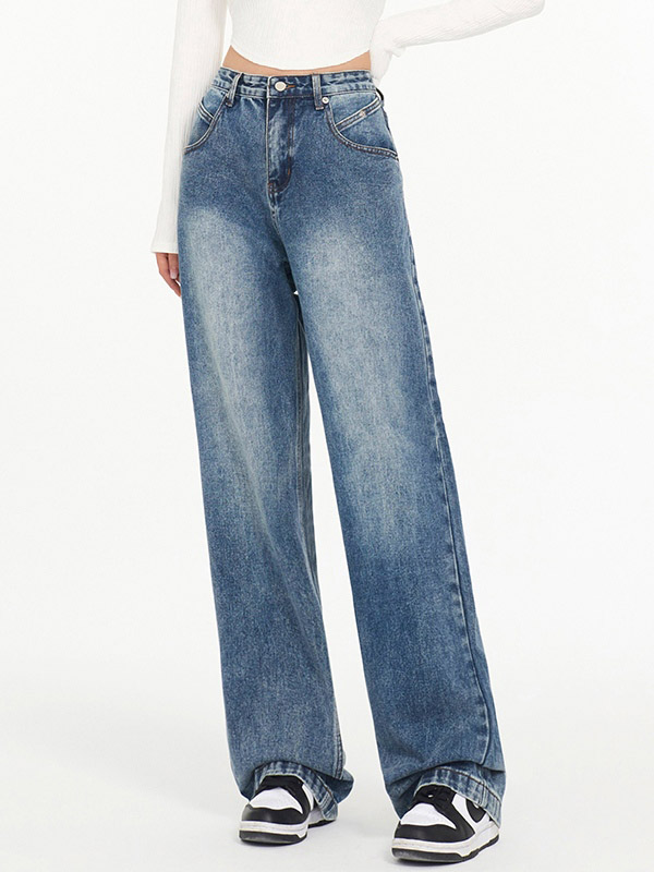Dunkel verwaschene Vintage Baggy Boyfriendjeans-5