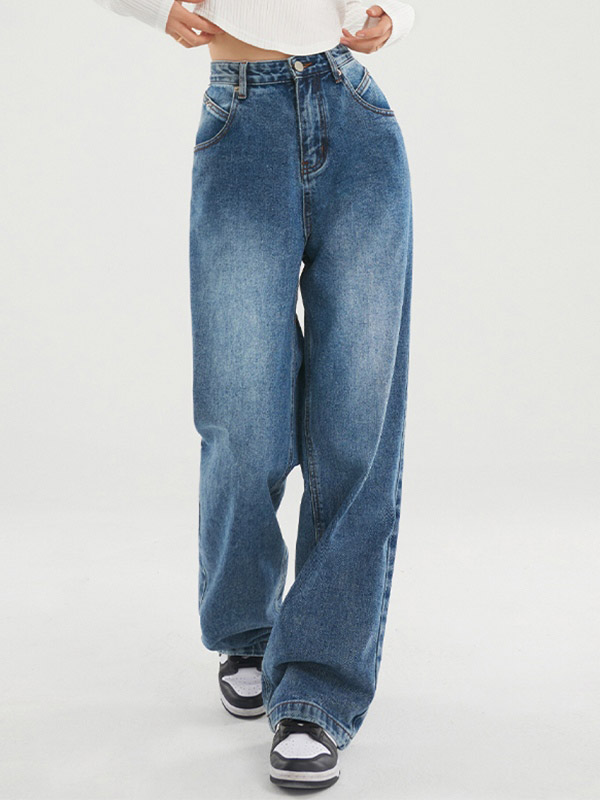 Dunkel verwaschene Vintage Baggy Boyfriendjeans-1