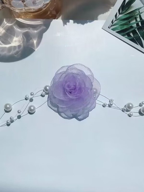 Französische romantische Blumenperlenkette-1