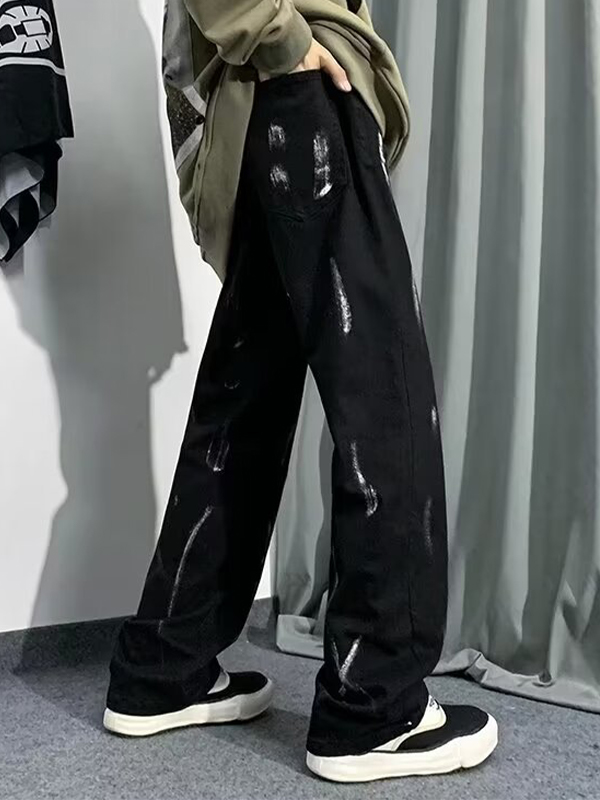 Lockere Herrenjeans mit Graffiti-Print-2