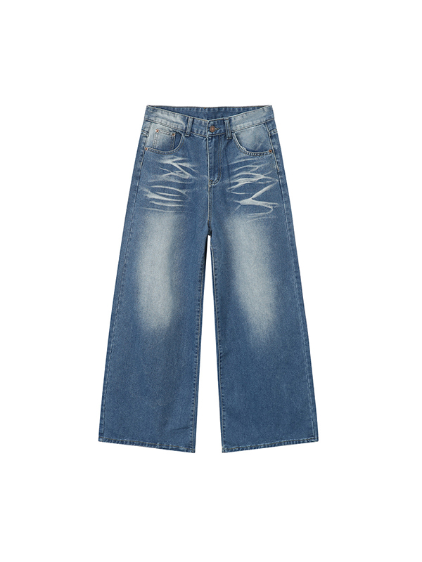 Lockere Vintage-Jeans mit verwaschener Bügelfalte-4