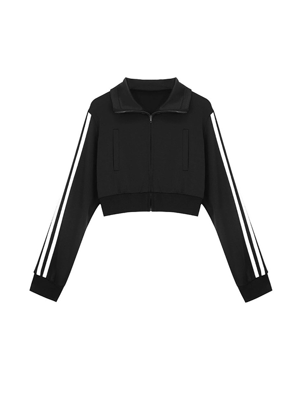 Kurze Jacke im amerikanischen Retro-Streifenstil-4