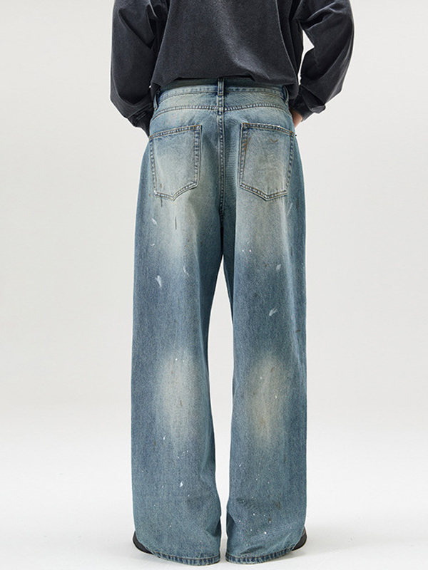 High Street Trendy Marke Alte Lose Lose Jeans-1