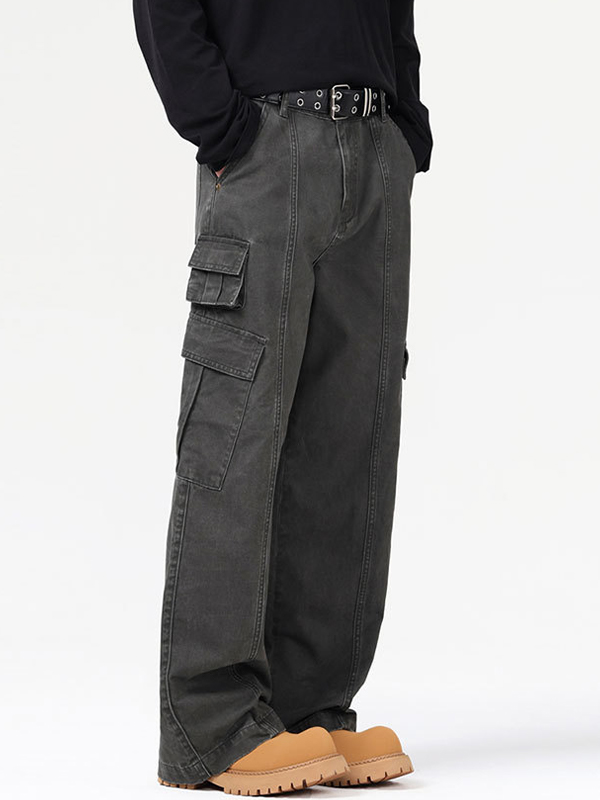 High Street Vintage-Jeans mit mehreren Taschen und weitem Bein-2