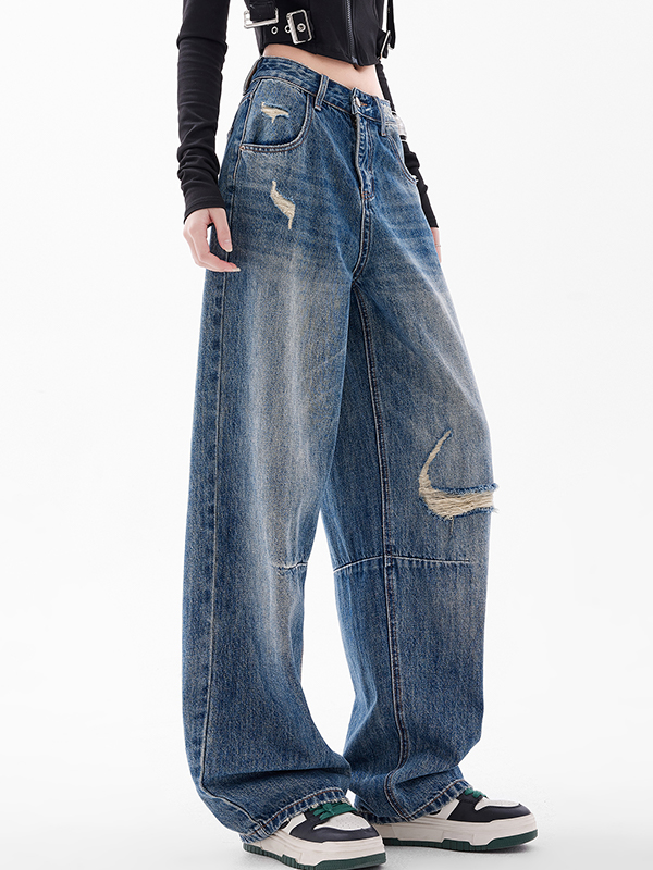 American Retro – Boyfriendjeans mit Lochmuster-1