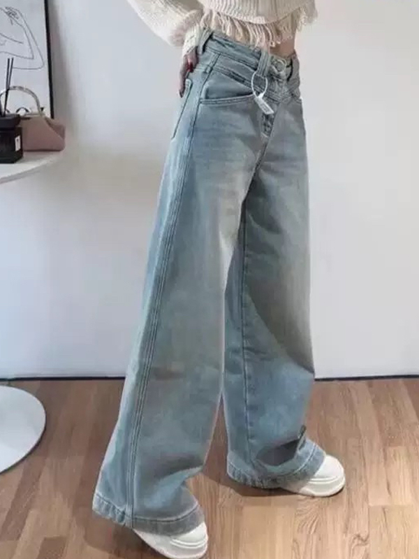 Waschen Sie alte gerade Röhren-Boyfriendjeans-1