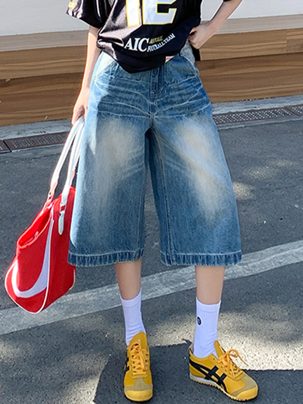 Vintage Lightning Stripe Seven Denim Shorts-2