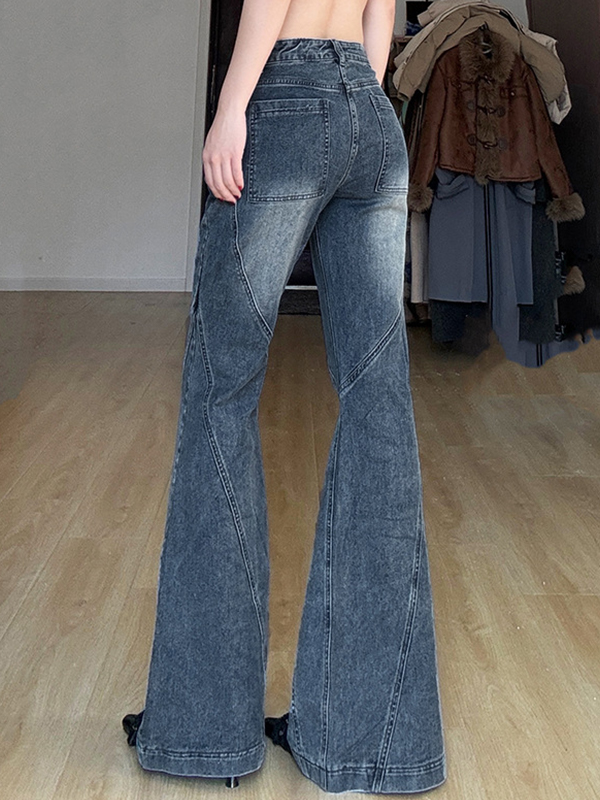 Schlagjeans mit Farbverlauf und gealtertem Schlitzdesign-3