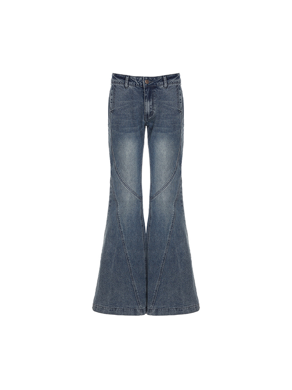 Schlagjeans mit Farbverlauf und gealtertem Schlitzdesign-4