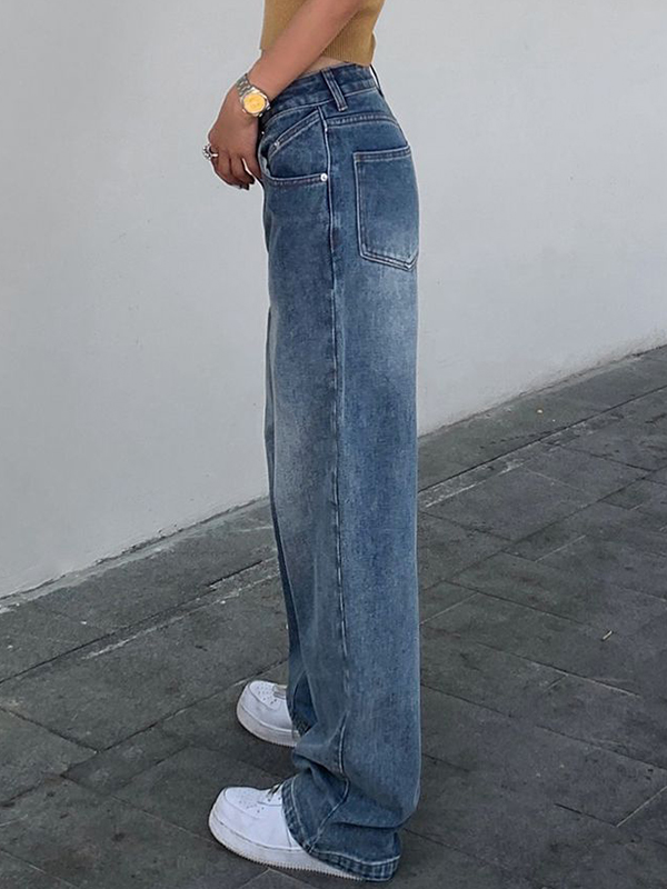 Vintage Blaue Lockere Boyfriend Jeans-4