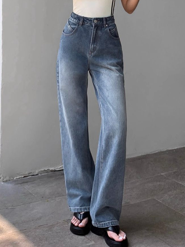Vintage Blaue Lockere Boyfriend Jeans-3