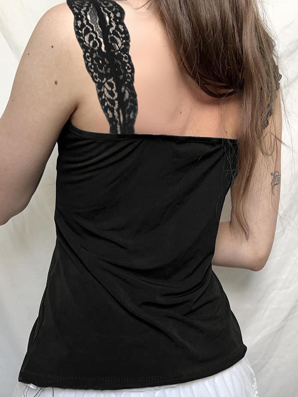 Camisole-Top mit Spitzen-Patchwork und Rüschen-3