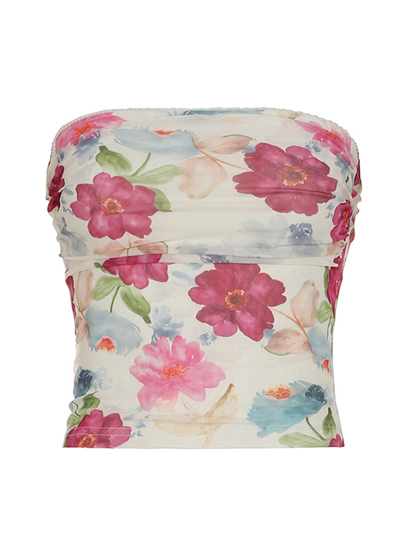 Rustikales Bandeau-Top mit Blumenmuster für Teenager-4