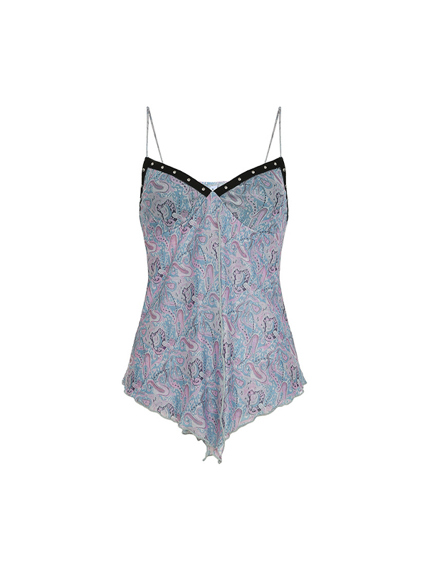 Camisole-Top mit Vintage-Print und unregelmäßigem Muster-4