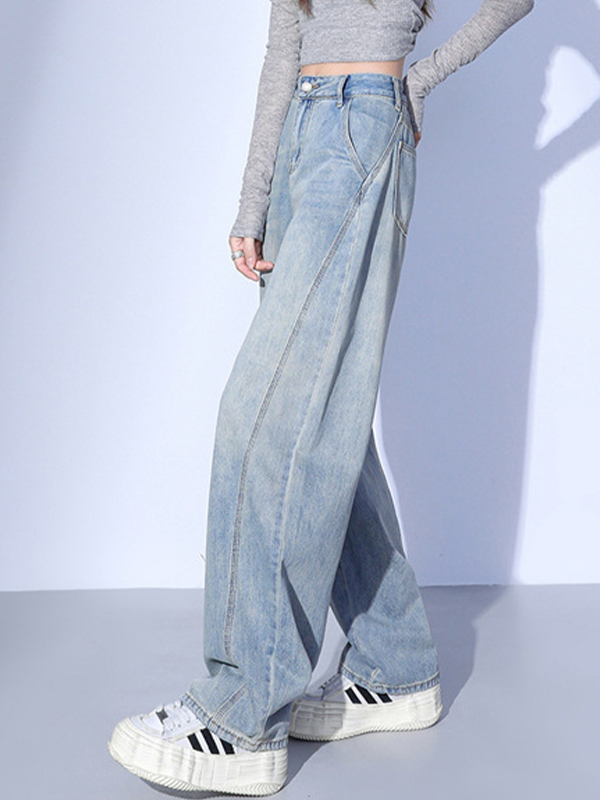 Hellblaue Vintage Casual Boyfriend Jeans-3