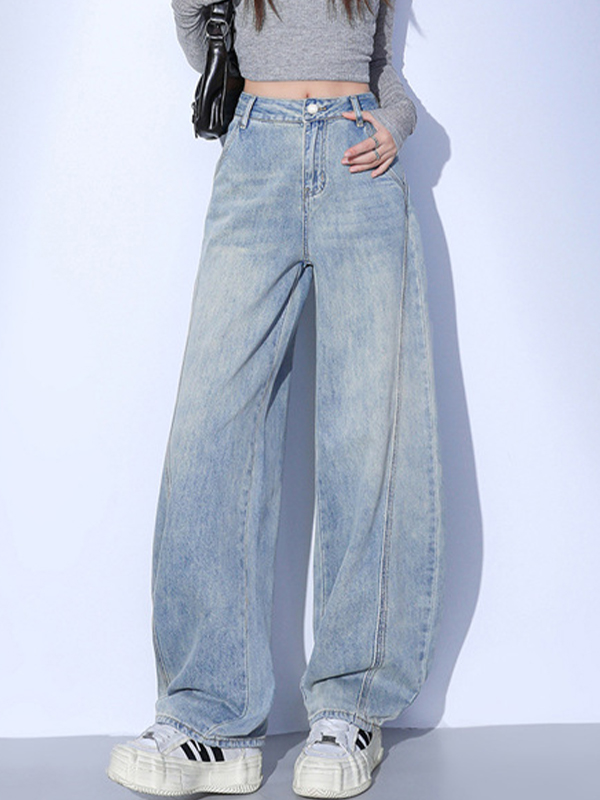 Hellblaue Vintage Casual Boyfriend Jeans-1