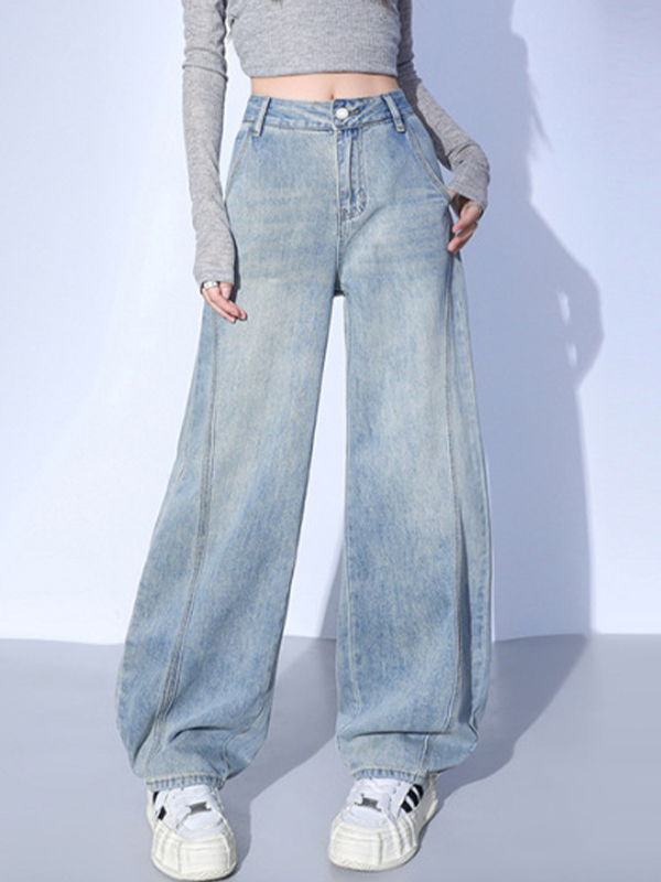 Hellblaue Vintage Casual Boyfriend Jeans-4