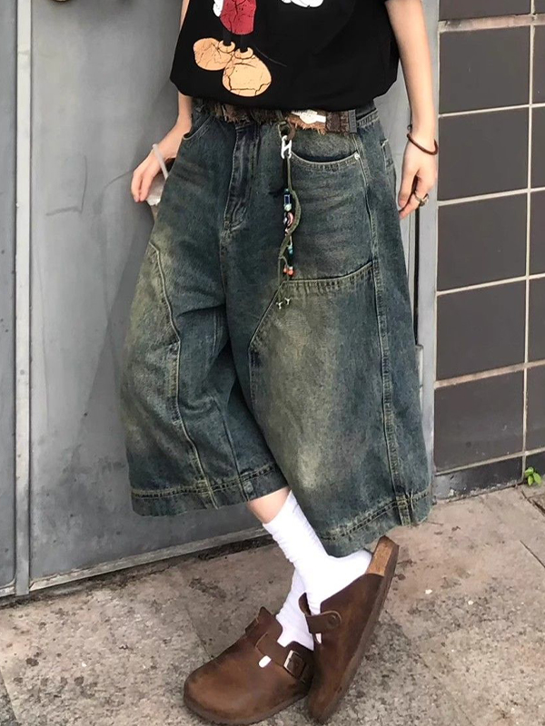 American Vintage – Shorts aus gewaschenem, gealtertem Denim-2