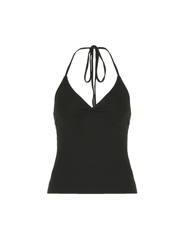 Sexy rückenfreie Basics Neckholder-Weste-2