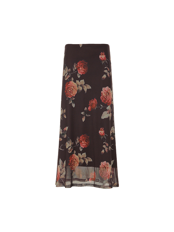 Maxirock mit zartem Blumenmuster-4