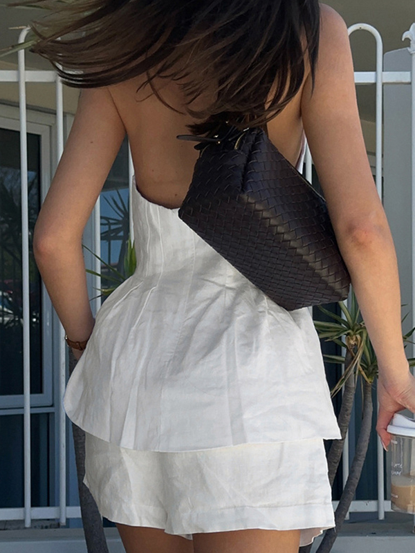 One-Shoulder Temperament Taillen-A-Saum Neckholder Weste-1