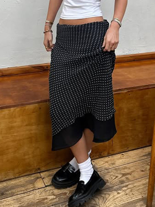 Bedruckter schmaler, gerader Maxirock-1