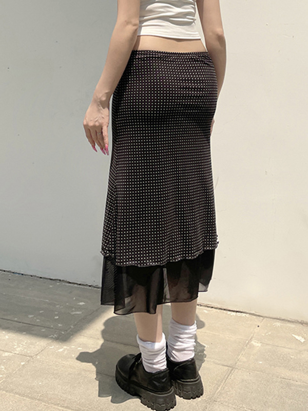 Bedruckter schmaler, gerader Maxirock-3