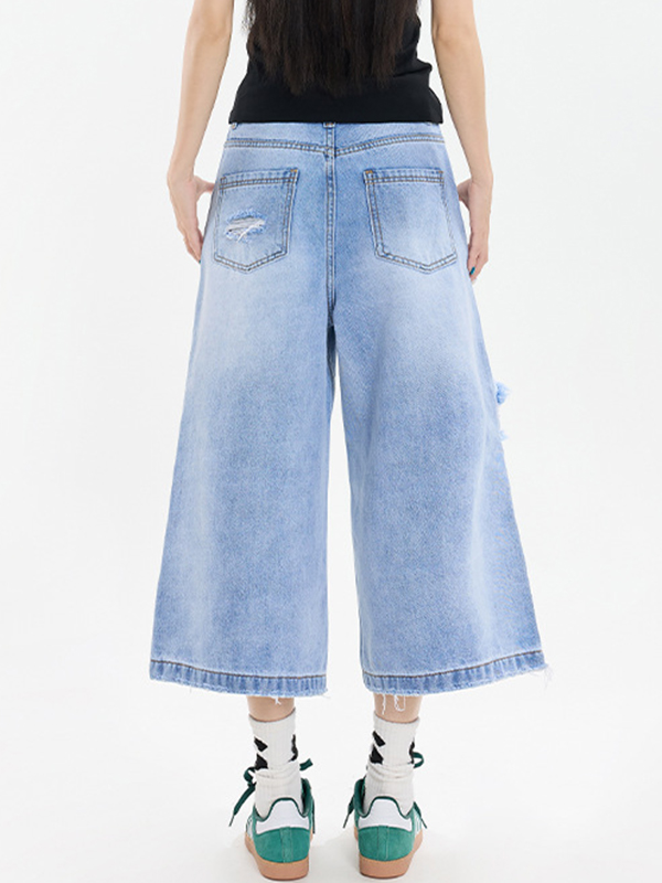 Vintage Hipster zerrissene Jeansshorts-2