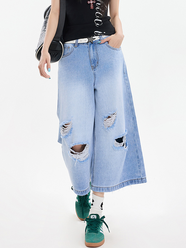 Vintage Hipster zerrissene Jeansshorts-4