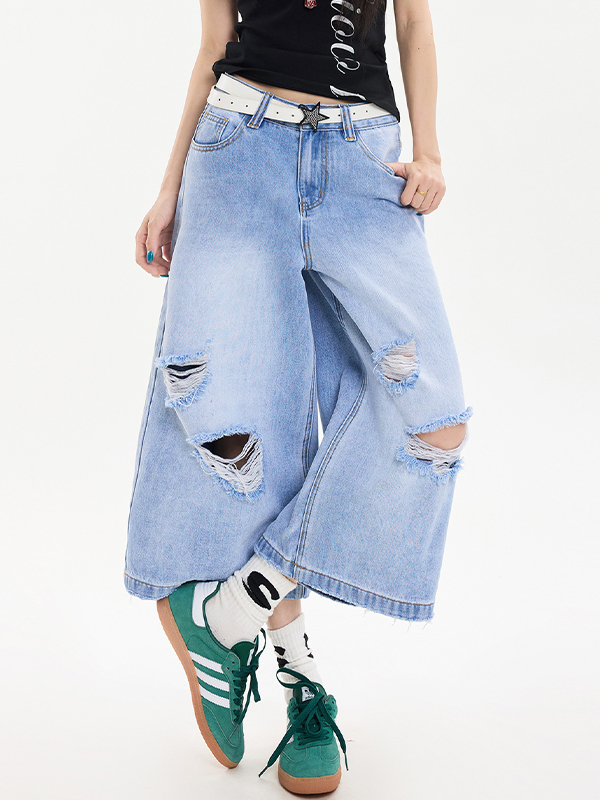 Vintage Hipster zerrissene Jeansshorts-3