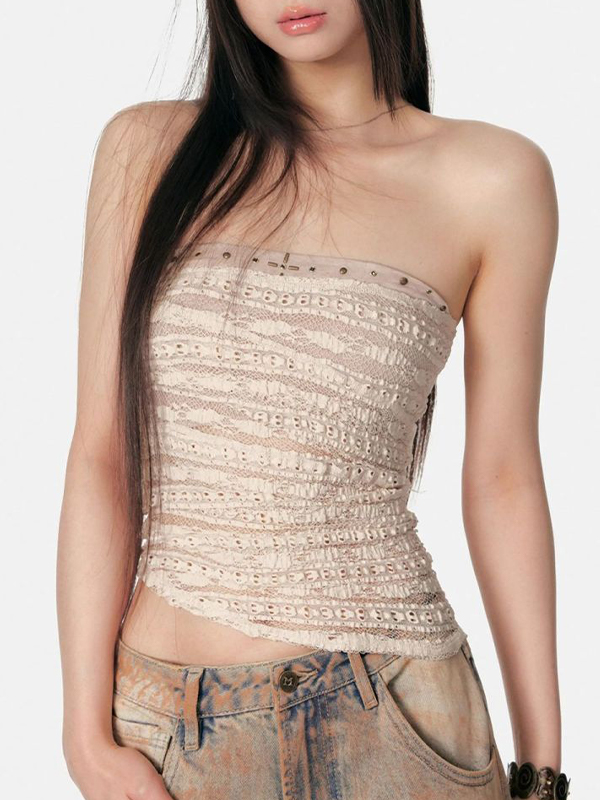 Bandeau-Top mit Spitzenkreuz-1