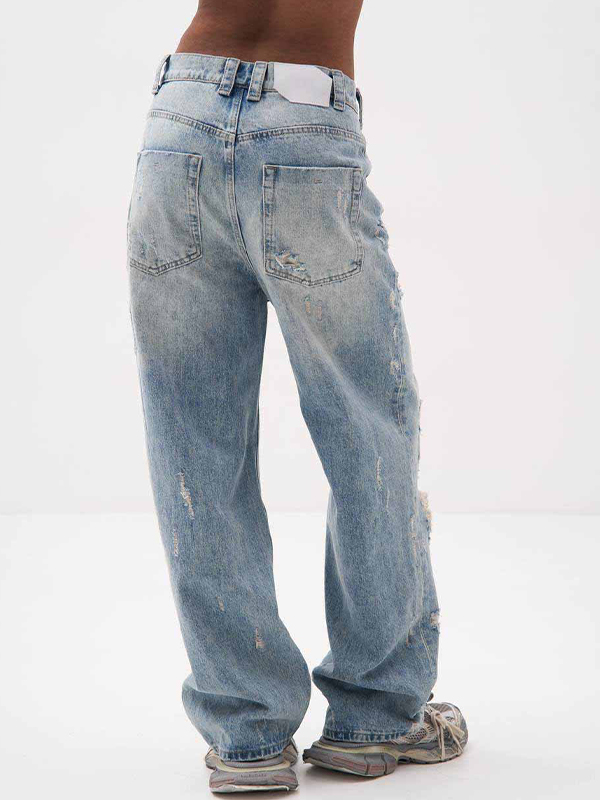 Distressed Holey Vielseitige zerrissene Jeans-4