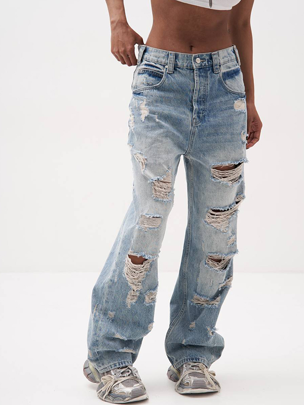 Distressed Holey Vielseitige zerrissene Jeans-2