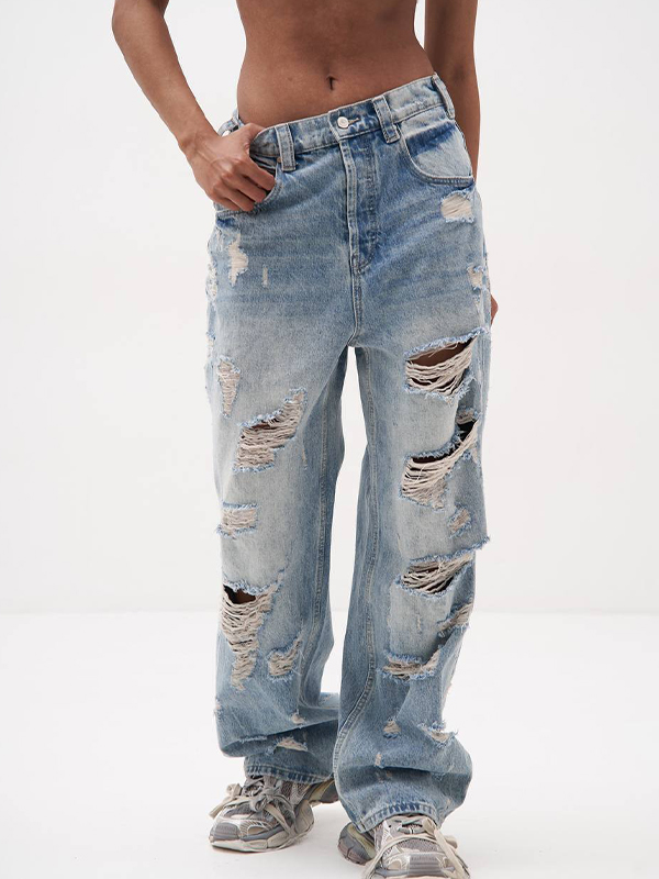 Distressed Holey Vielseitige zerrissene Jeans-1