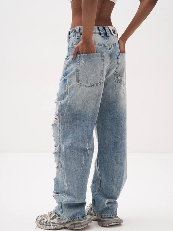 Distressed Holey Vielseitige zerrissene Jeans-3