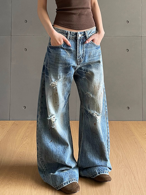 Verwaschene Boyfriendjeans mit Rissen-2