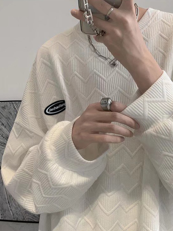 Strukturierter Chevron-Pullover für Herren-1